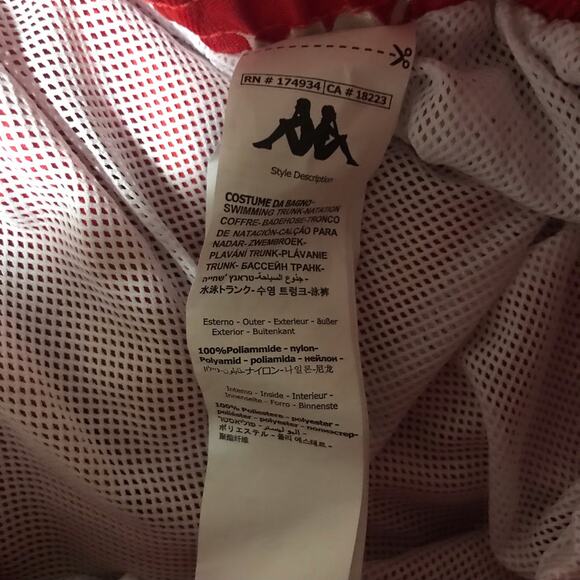 Kappa Logo Red Drawstring Swim trunks XXL - Picture 7 of 7